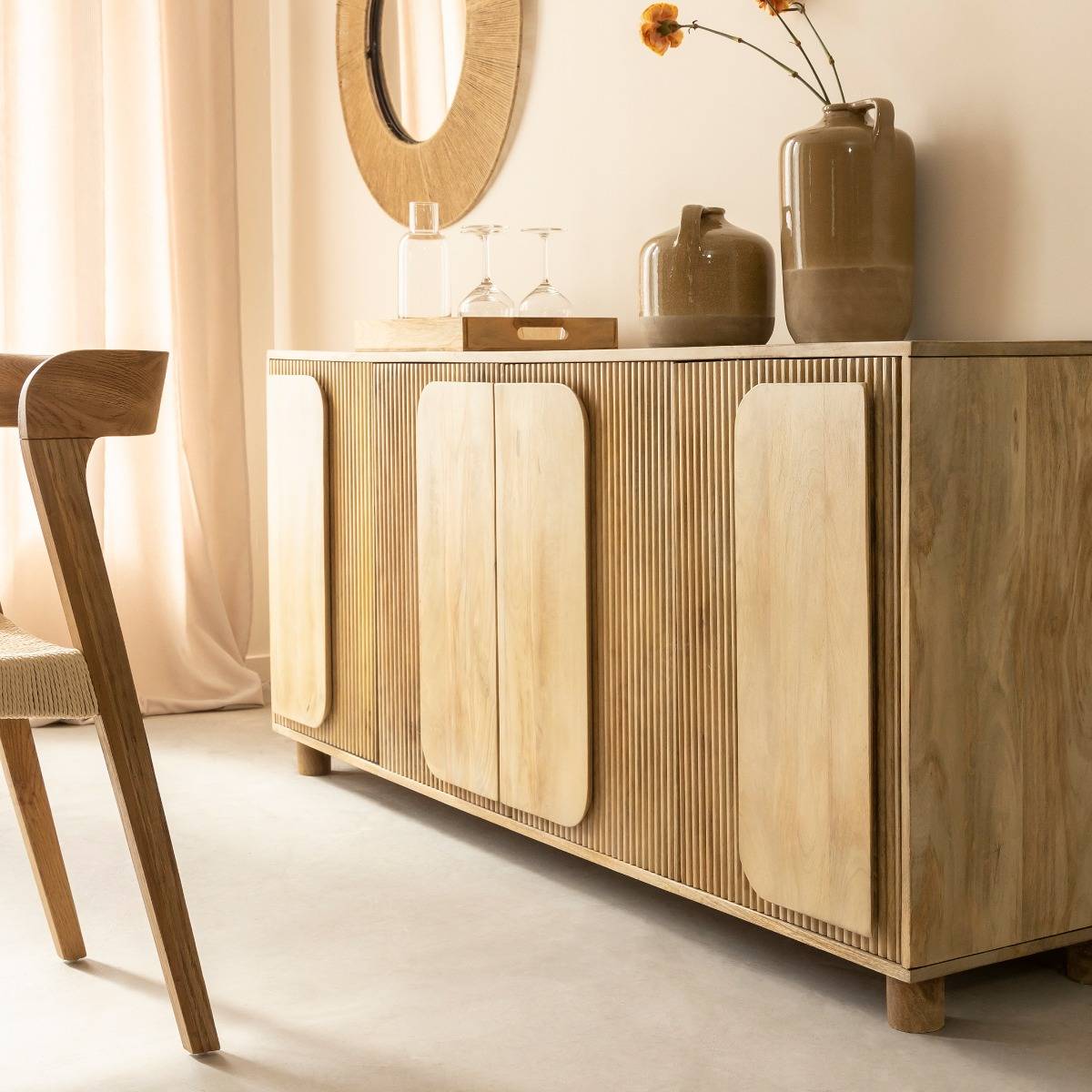 Buffet en bois de manguier EROS bois clair, MADE IN MEUBLES