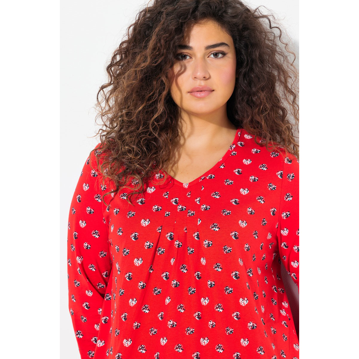 T-shirt motif points rouge néon, ULLA POPKEN