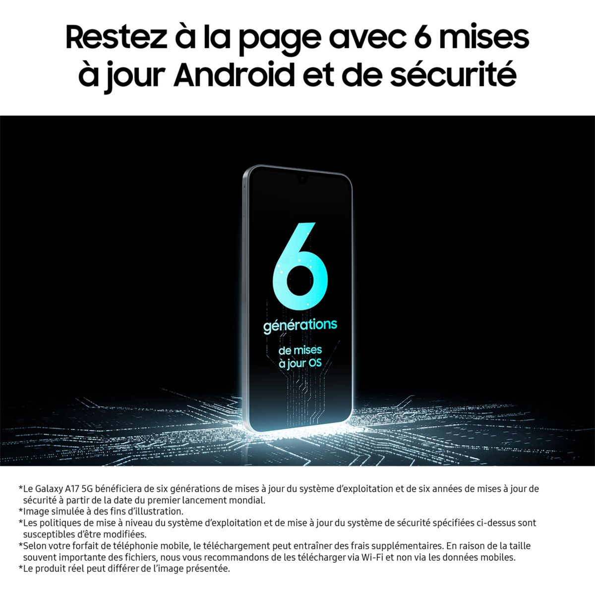 Smartphone Galaxy A17 128Go Gris 5G couleur unique, SAMSUNG