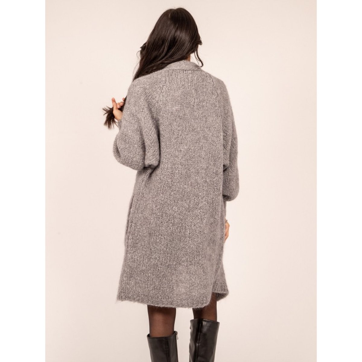 Gilet Oversize Kadra gris, DONA LISA