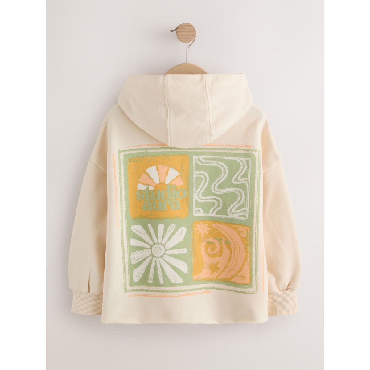 Sweat à capuche crème sun graphic, NEXT