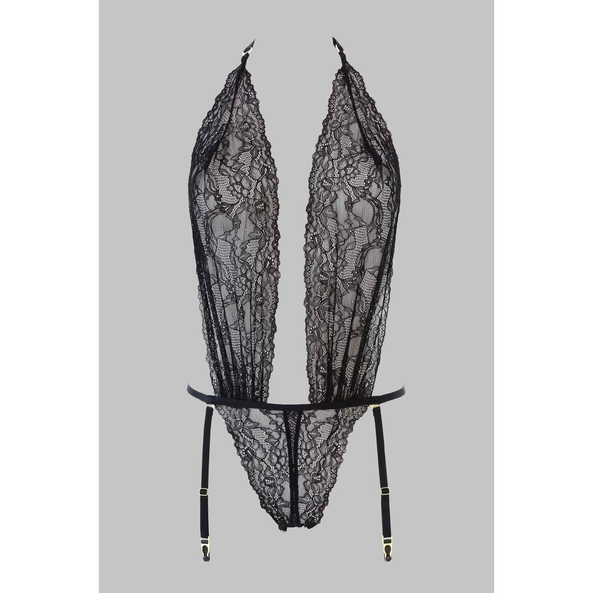 Body string ouvrable LE PETIT SECRET DENTELLE noir, MAISON CLOSE