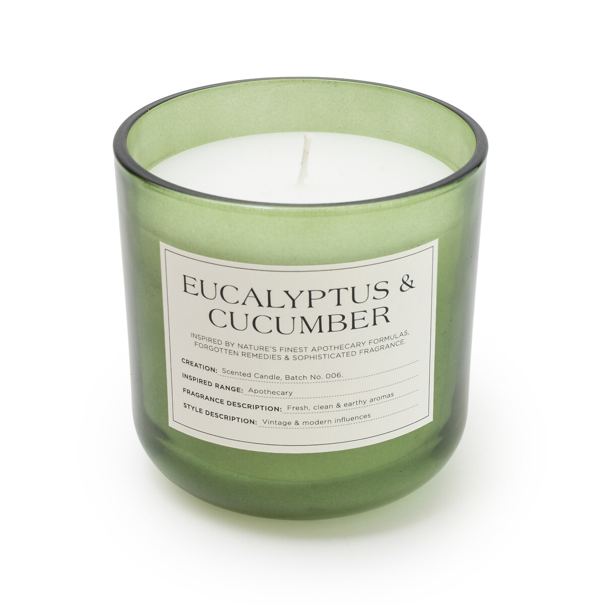 Apothecary Eucalyptus & Cucumber Jar Candle green, SO'HOME