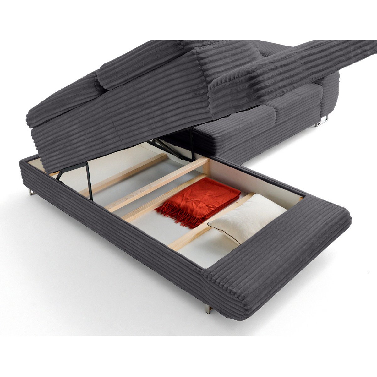 Canapé d'Angle Convertible 5 places - ZARIA gris, BEST MOBILIER