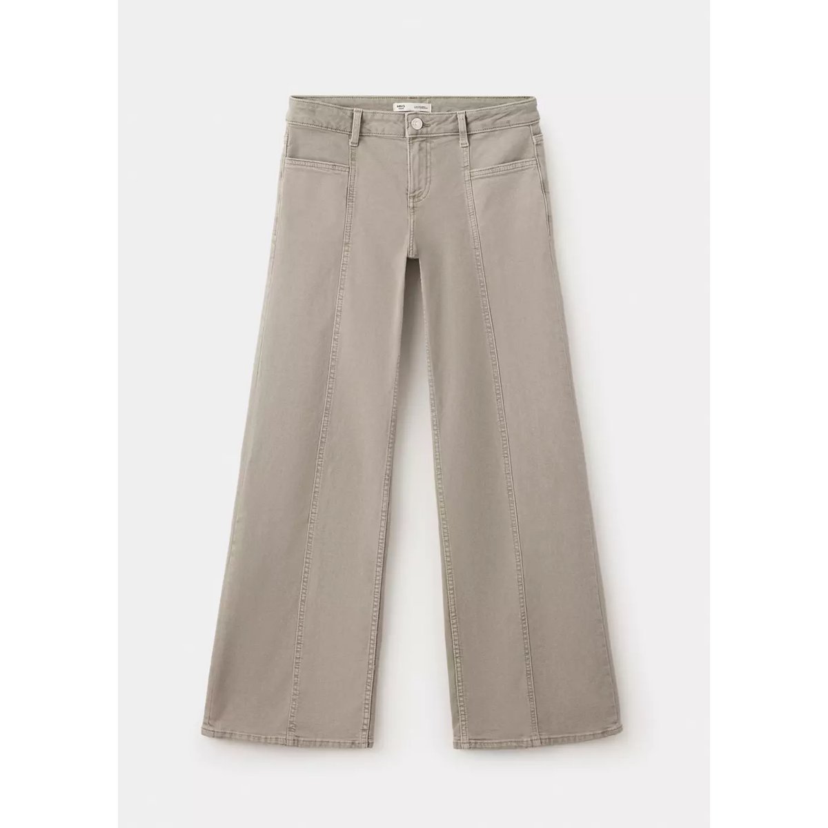 Jean wide leg coutures décoratives kaki, MANGO TEEN