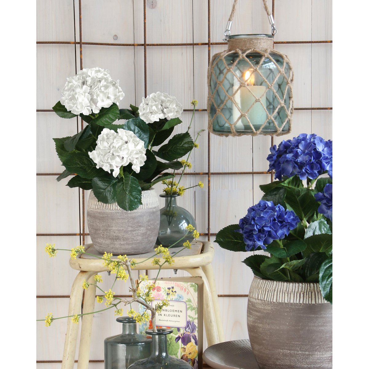 Plante artificielle Ø45 cm HYDRANGEA blanc, MICA DECORATIONS