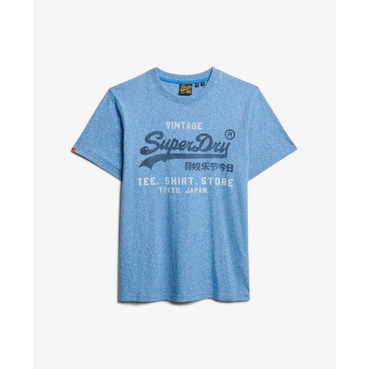T-shirt Vintage Logo Classic Coupe Décontractée bleu vif chiné, SUPERDRY