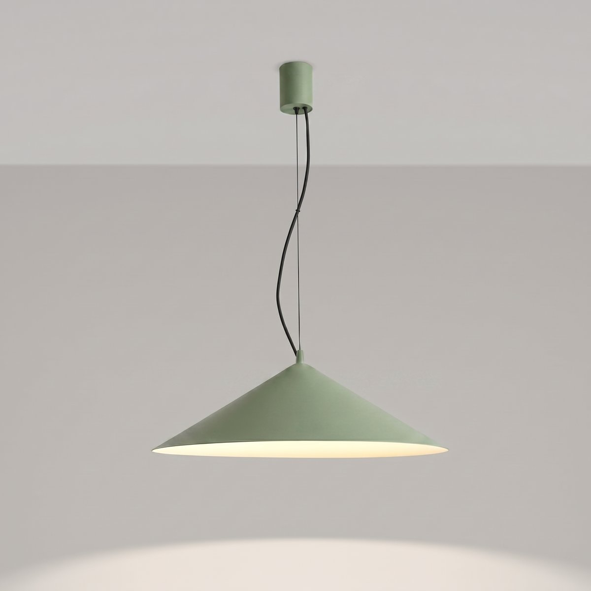 Suspension Acier Vert Olive LED 1 Fint vert olive, EDEN
