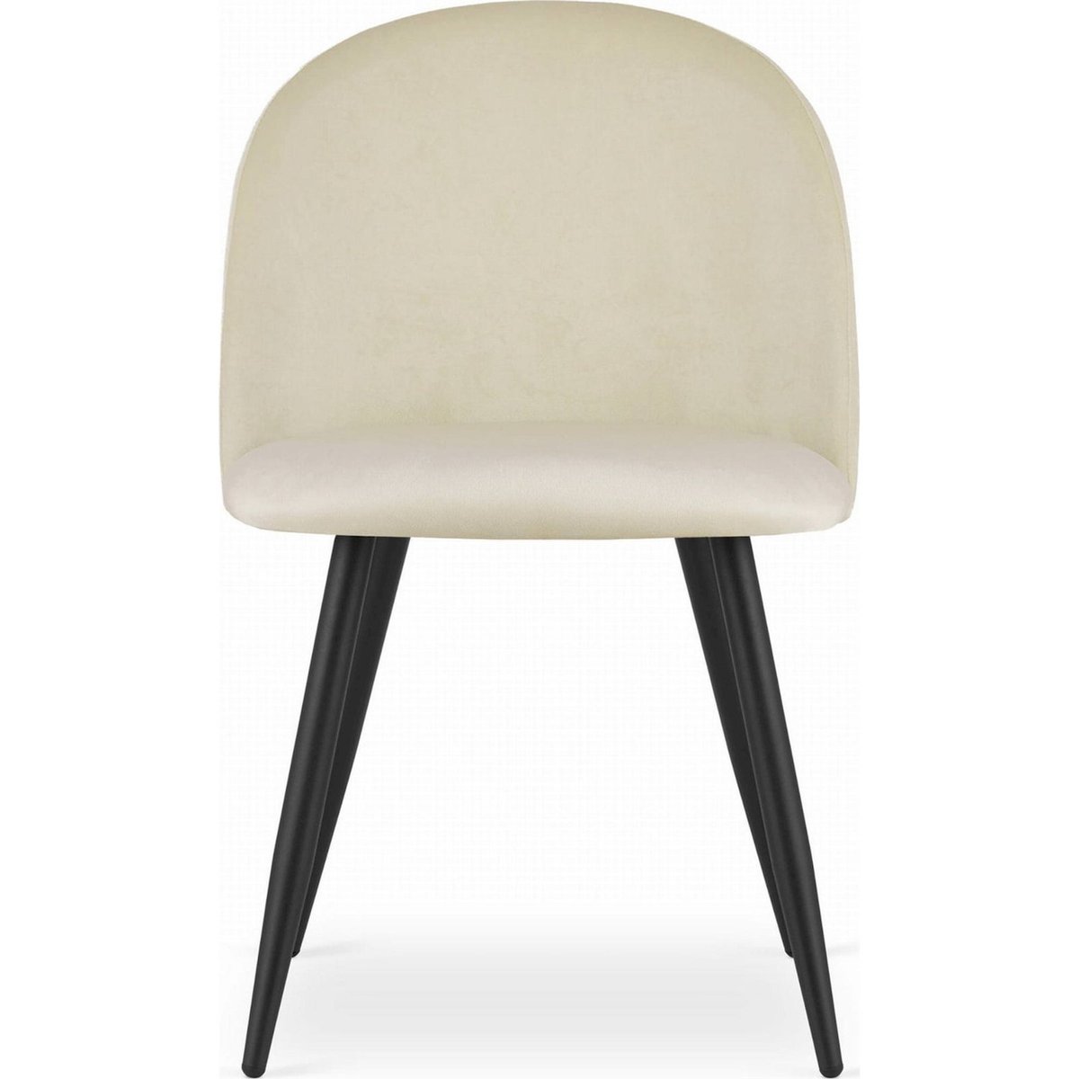 Chaise tapissée en velours dossier arrondi beige velours, RECOLLECTION