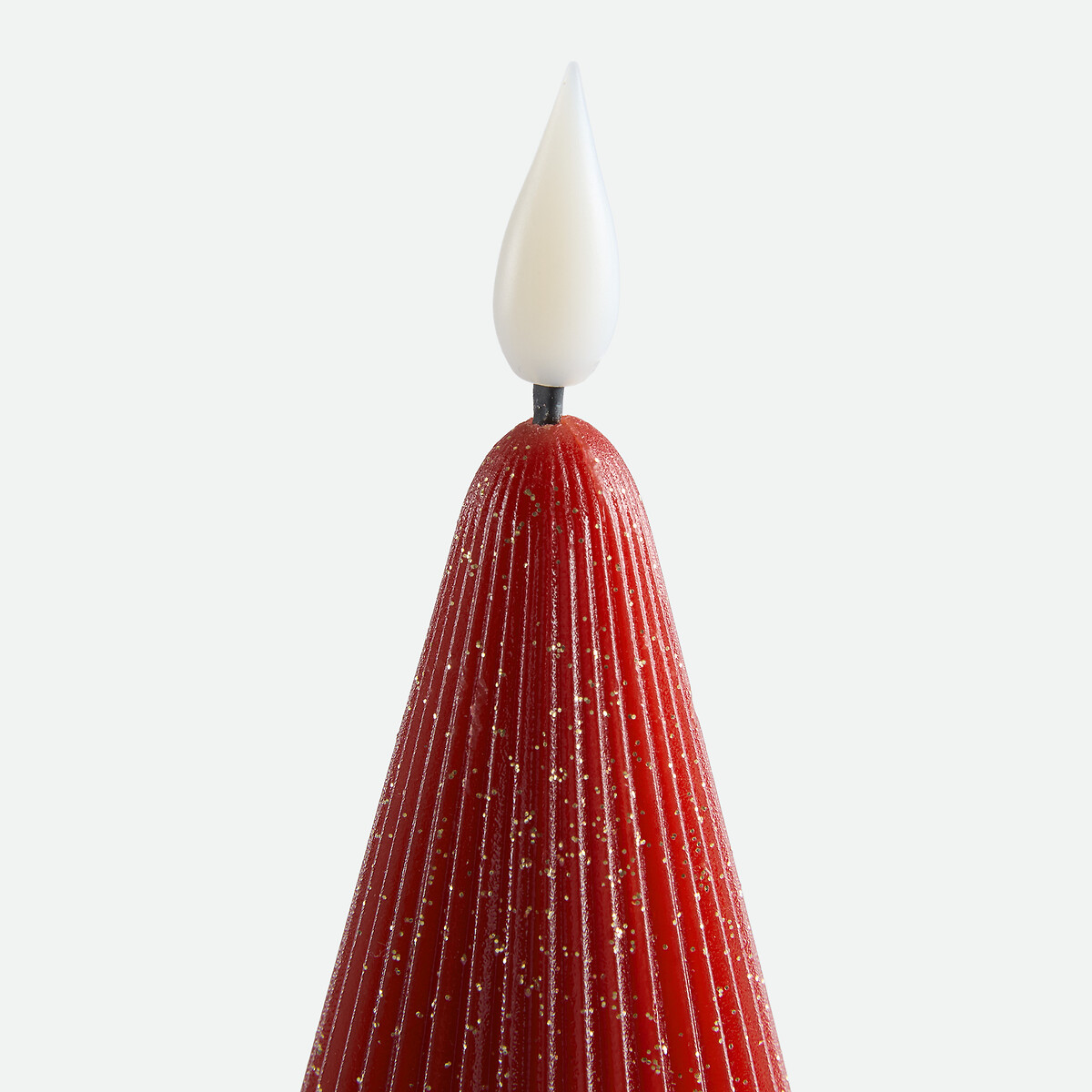 Bougie LED forme sapin, en cire pailletée, hauteur 19 cm, CASPAR rouge, LA REDOUTE INTERIEURS