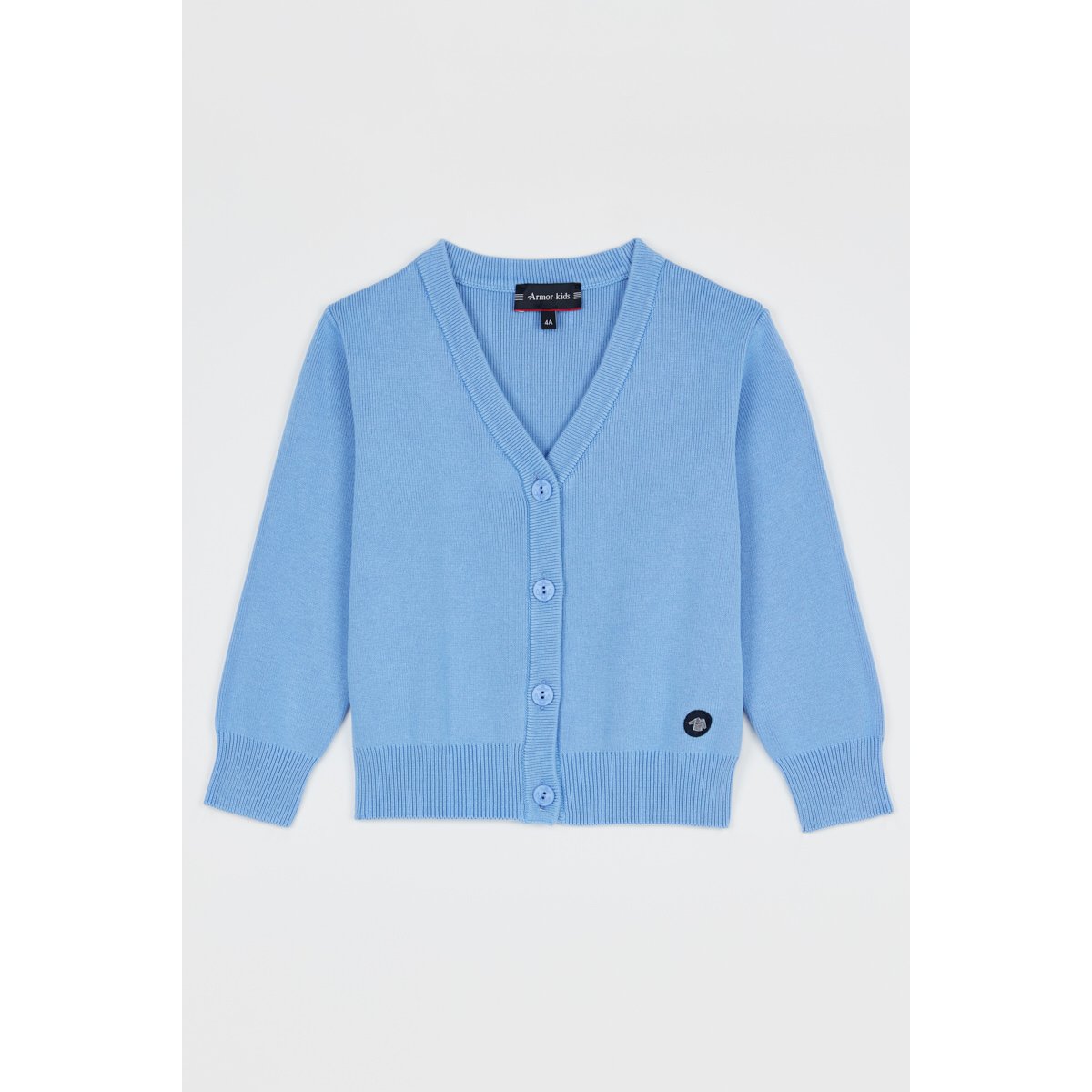 Cardigan boutonné en coton KIDS bleu lobelia, ARMOR-LUX
