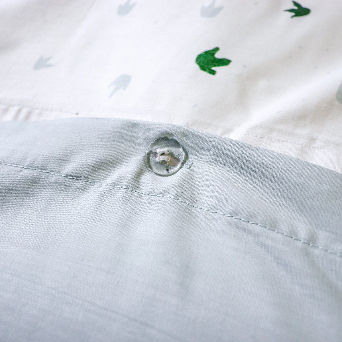 Parure de lit imprimée 100% coton, DINO JUNGLE gris, MATT ET ROSE