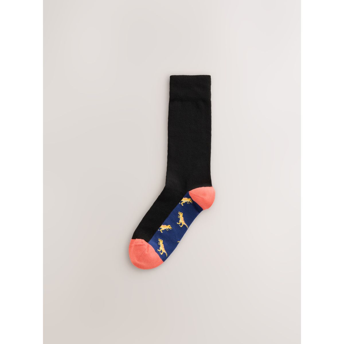 Chaussettes en coton majoritaire semelle intérieure noire dinosaure brillante, NEXT