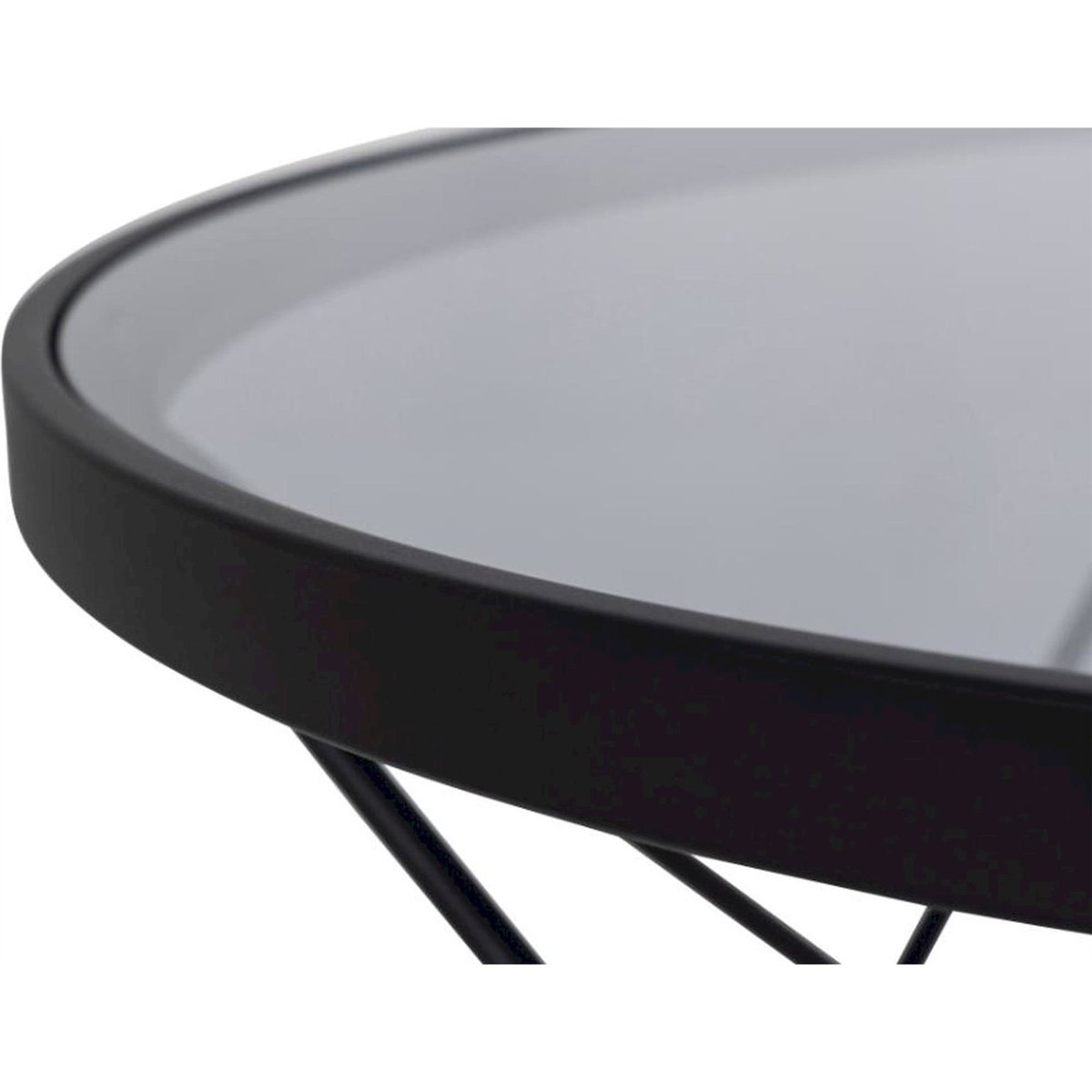Table basse ronde READRA en verre fumé noir et verre fumé, RECOLLECTION