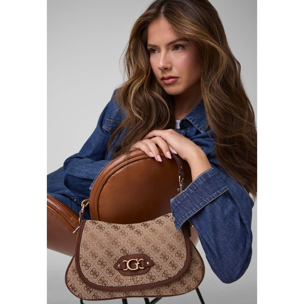 Sac À Épaule Avec Logo Samantha rouge multi, GUESS