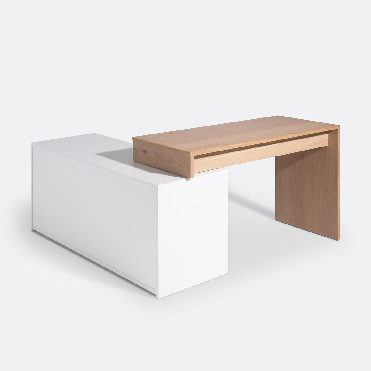 Bureau d'angle modulable, MADDO chêne/blanc, LA REDOUTE INTERIEURS