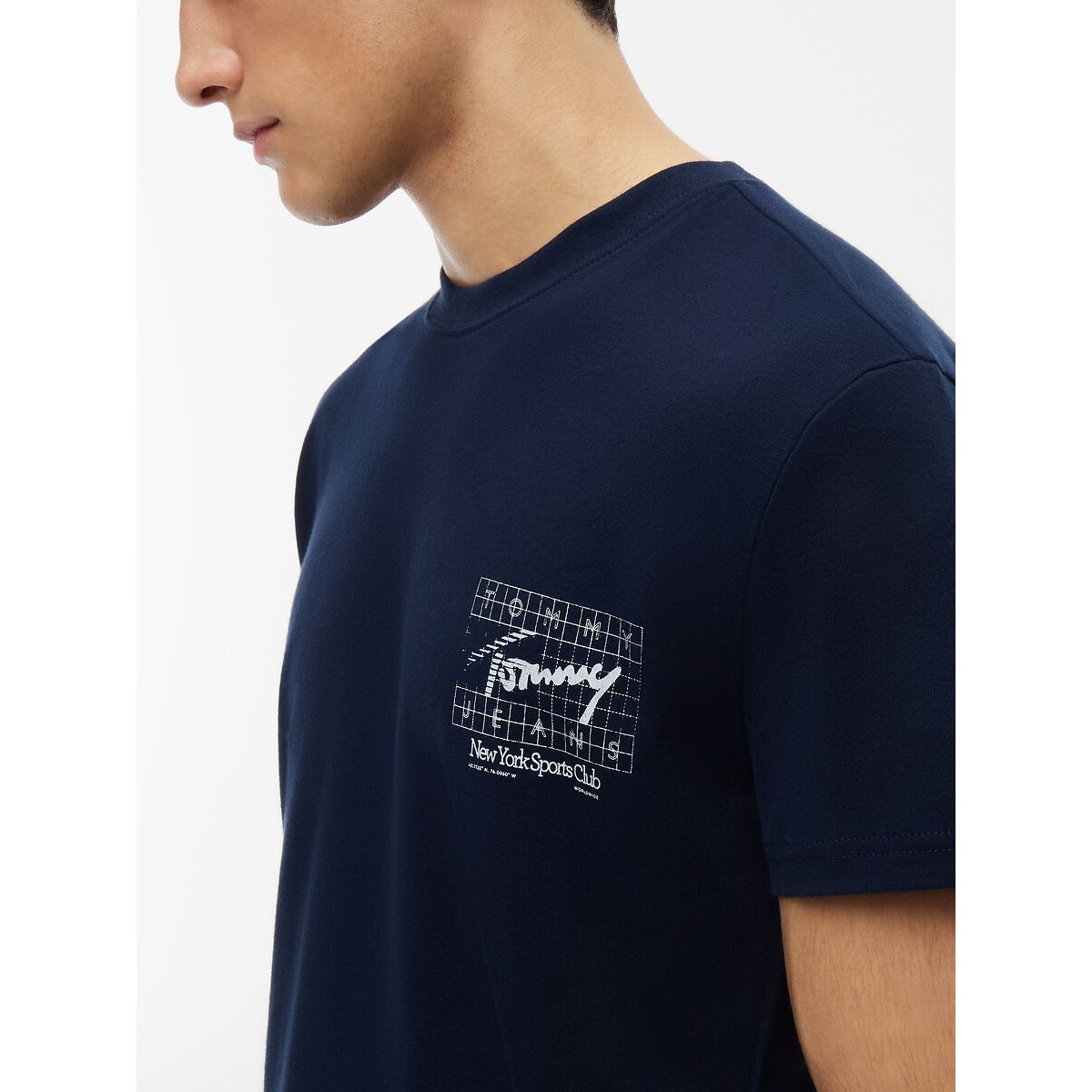 Flag Logo Short Sleeve T-Shirt navy blue, TOMMY JEANS
