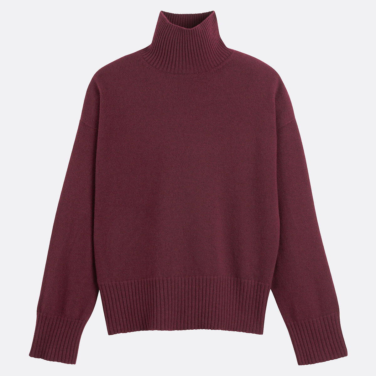 Pull en laine et cachemire, fabriqué en France rouge foncé, LA REDOUTE COLLECTIONS