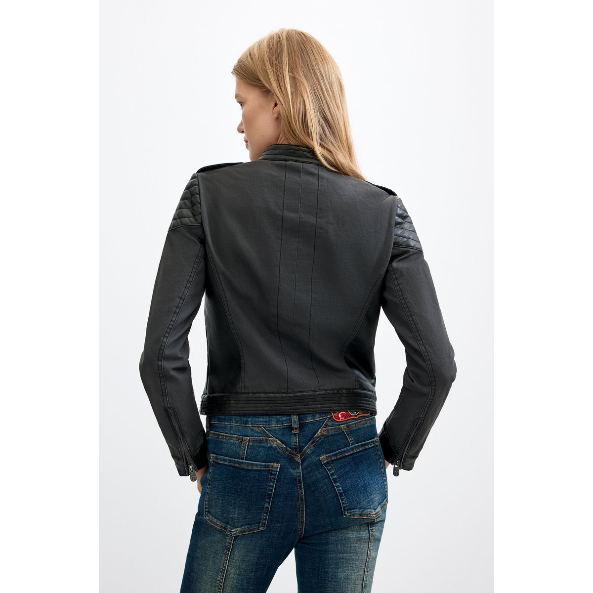 Blouson effet cuir noir, DESIGUAL