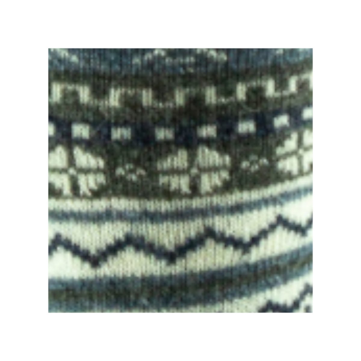 Mi-chaussette femme KINDY en laine acrylique – Jacquard bleu gris, KINDY