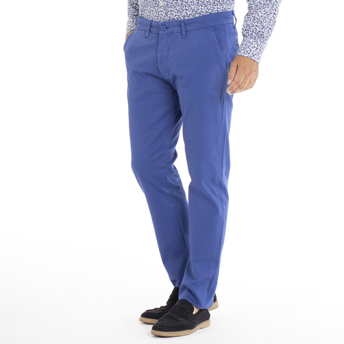 Pantalon coupe regular en coton PARLY bleu roi, GENTLEMAN FARMER