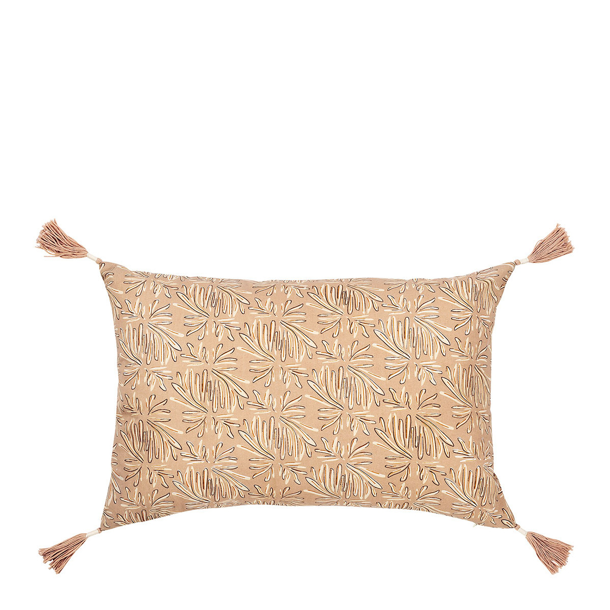 Housse de coussin SOLINA coton rose, BLANC D’IVOIRE