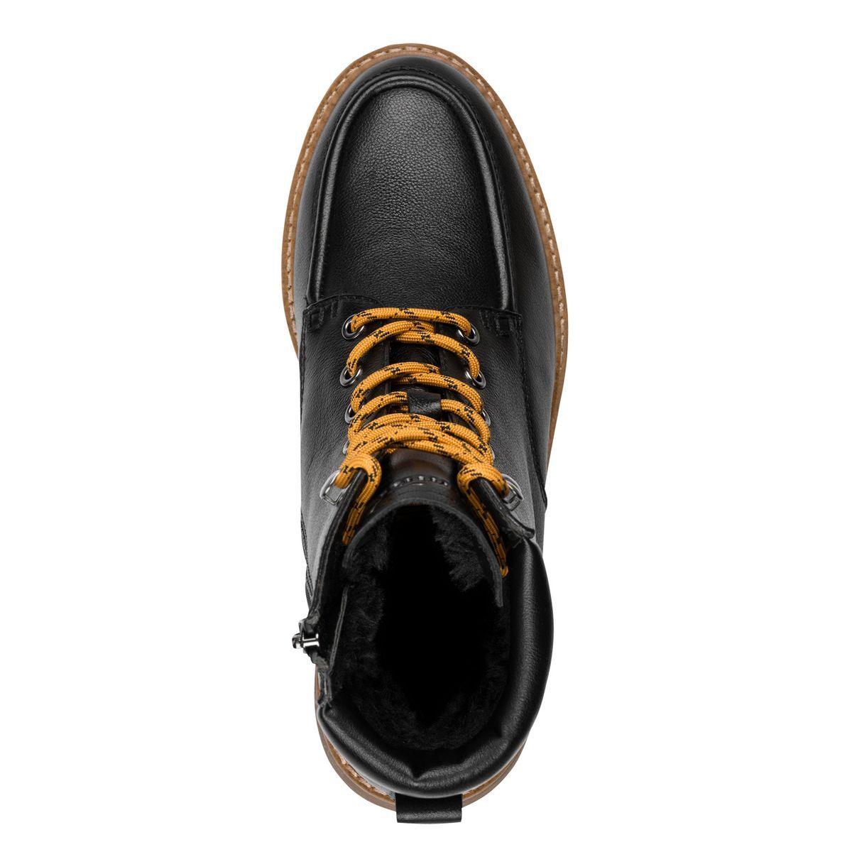 Bottine en cuir noir cuir, TAMARIS