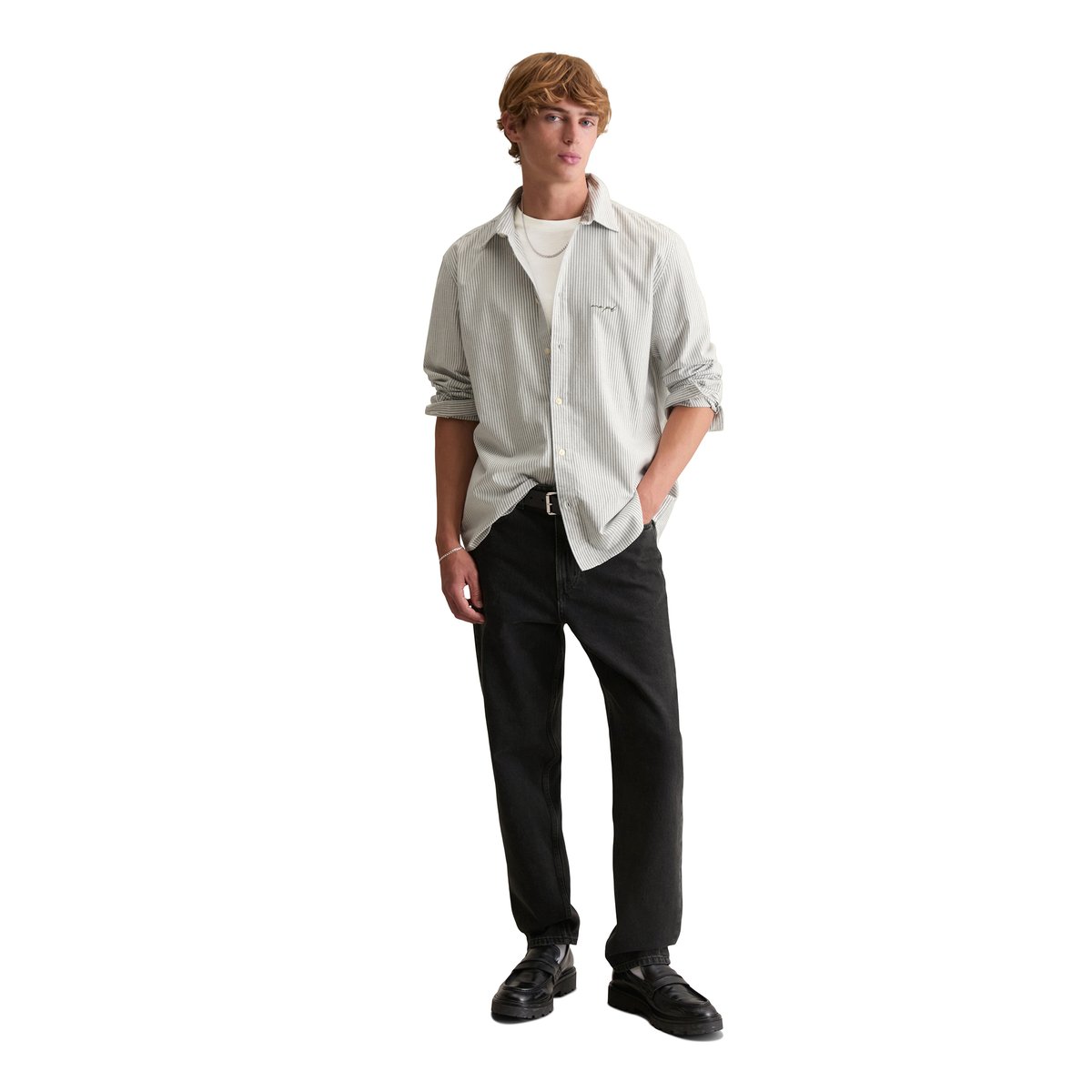 Chemise Oxford régulière en coton bio beige, MARC O’POLO DENIM
