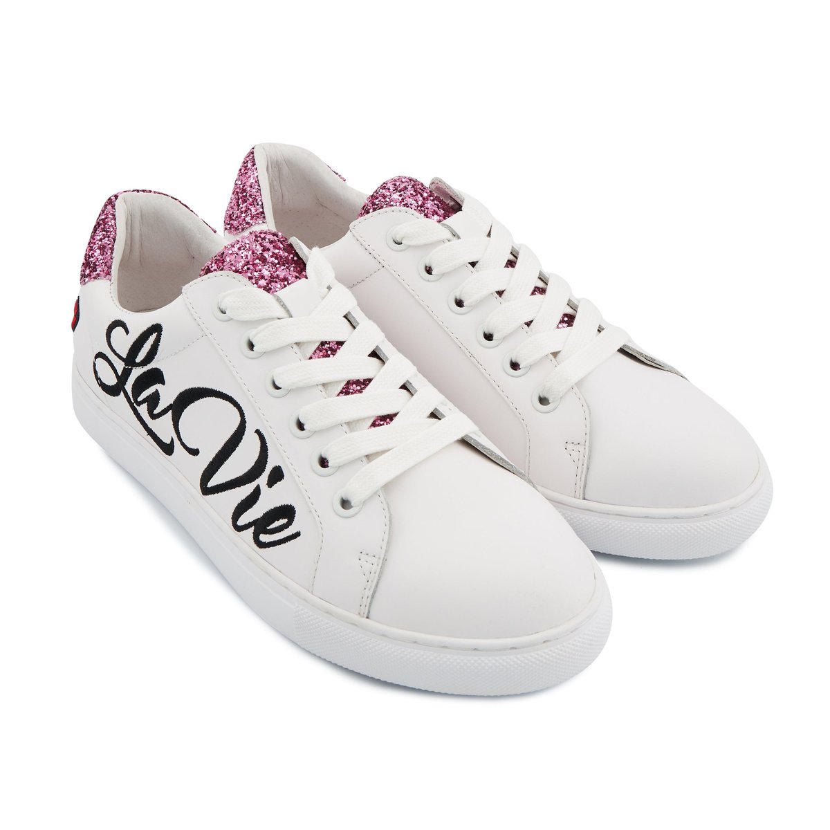 Baskets En Cuir Simone La Vie En blanc, BONS BAISERS