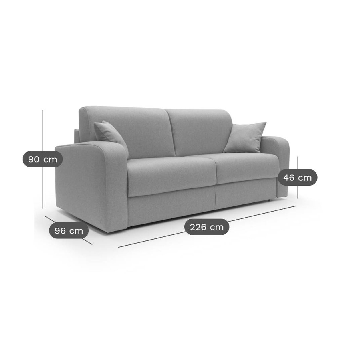 Canapé convertible tissu déhoussable - ALIZEE anthracite, CAMIF