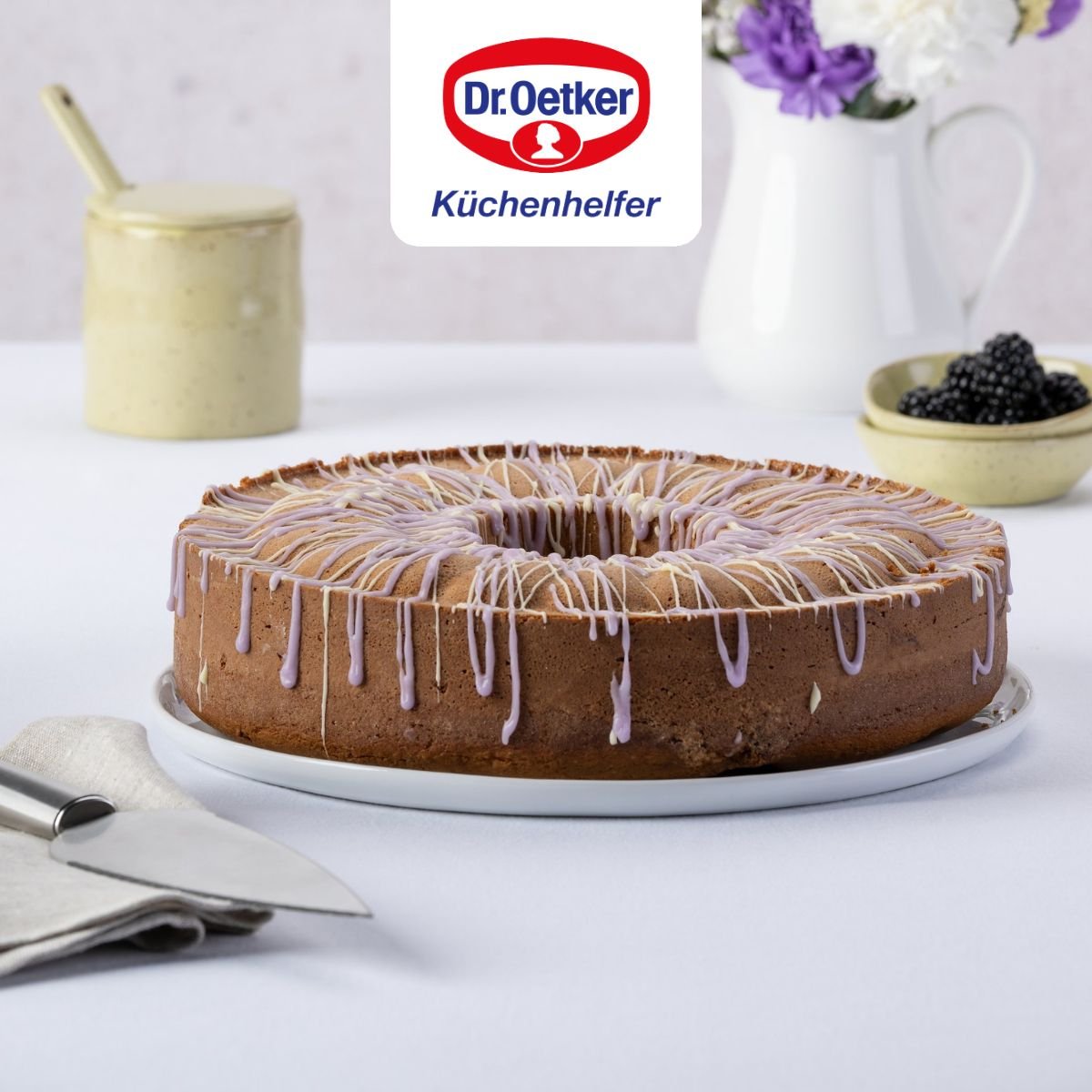 Ensemble de 2 Moules à manqué et savarin double fond bleu, DR OETKER