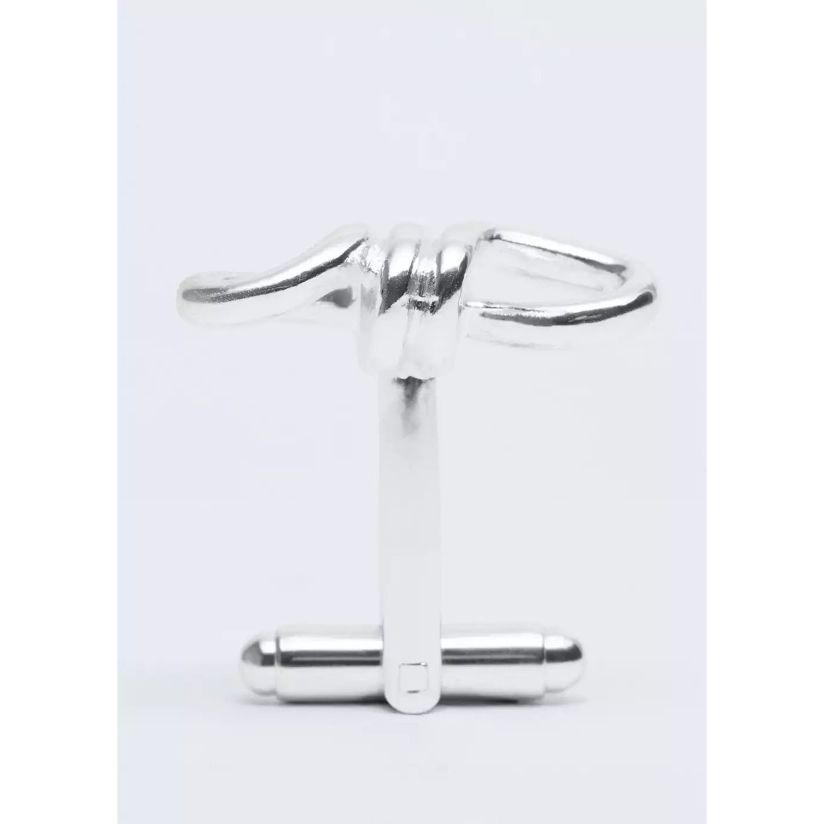 Boutons de manchette métalliques nœud argent, MANGO