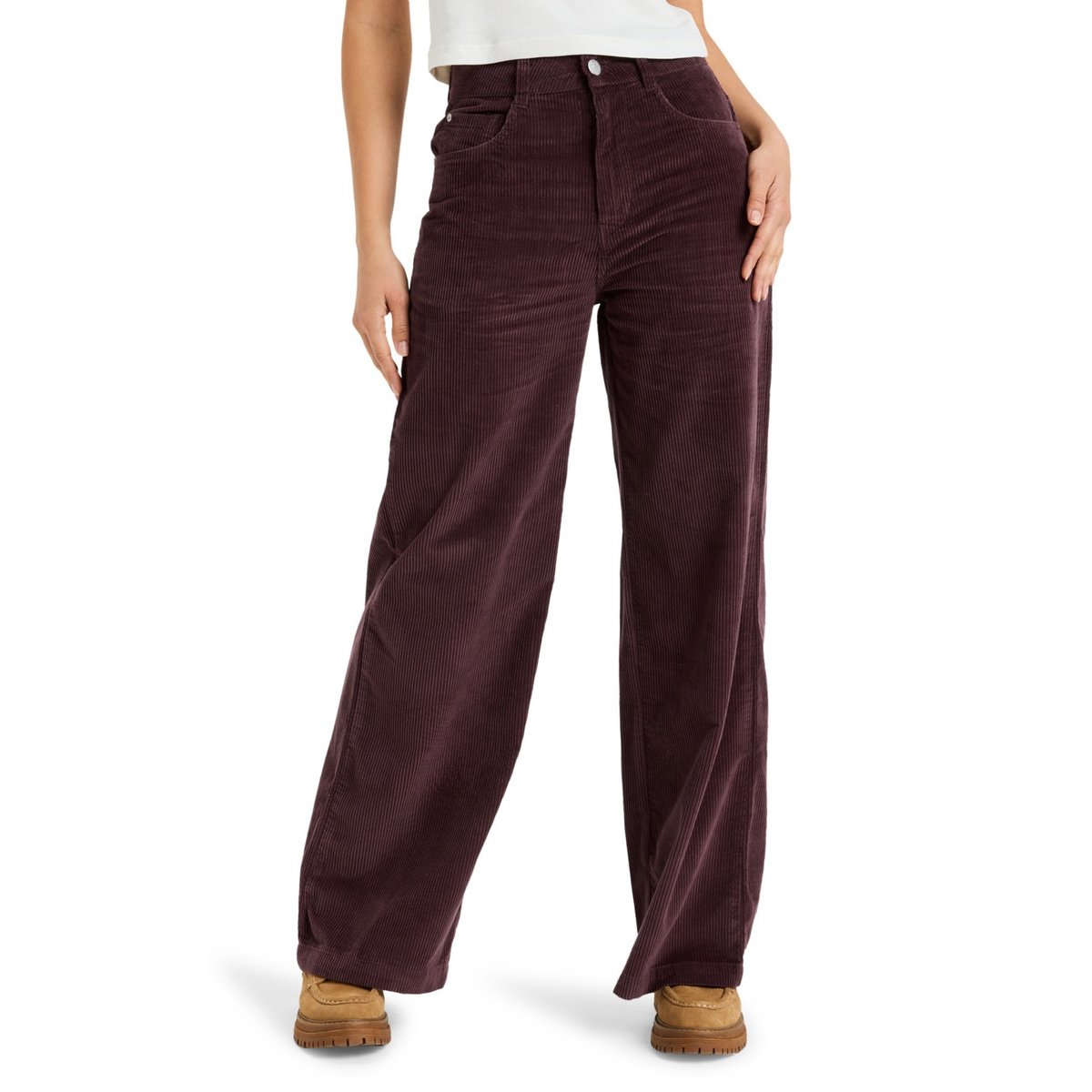 Pantalon ample en velours côtelé SURF ON CLOUD CORD. rouge huckleberry, ROXY