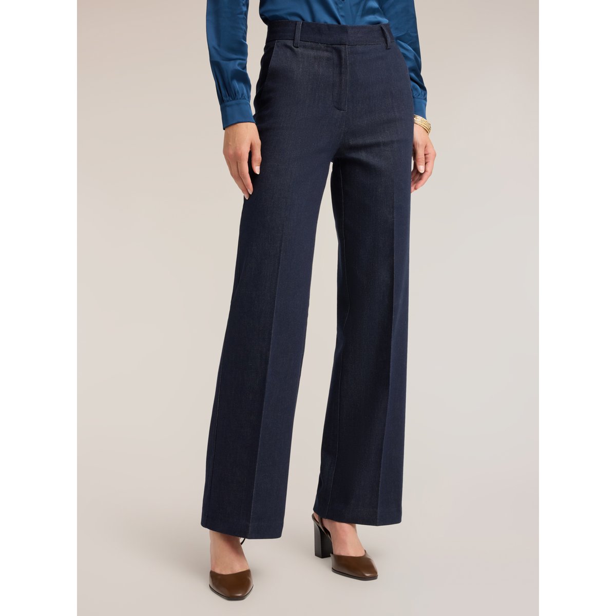 Jean sartorial avec pli repassé bleu, MOTIVI