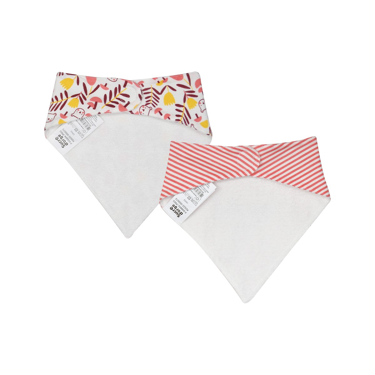 Lot de 2 bavoirs bandanas ilouane maille rose, SUCRE D'ORGE