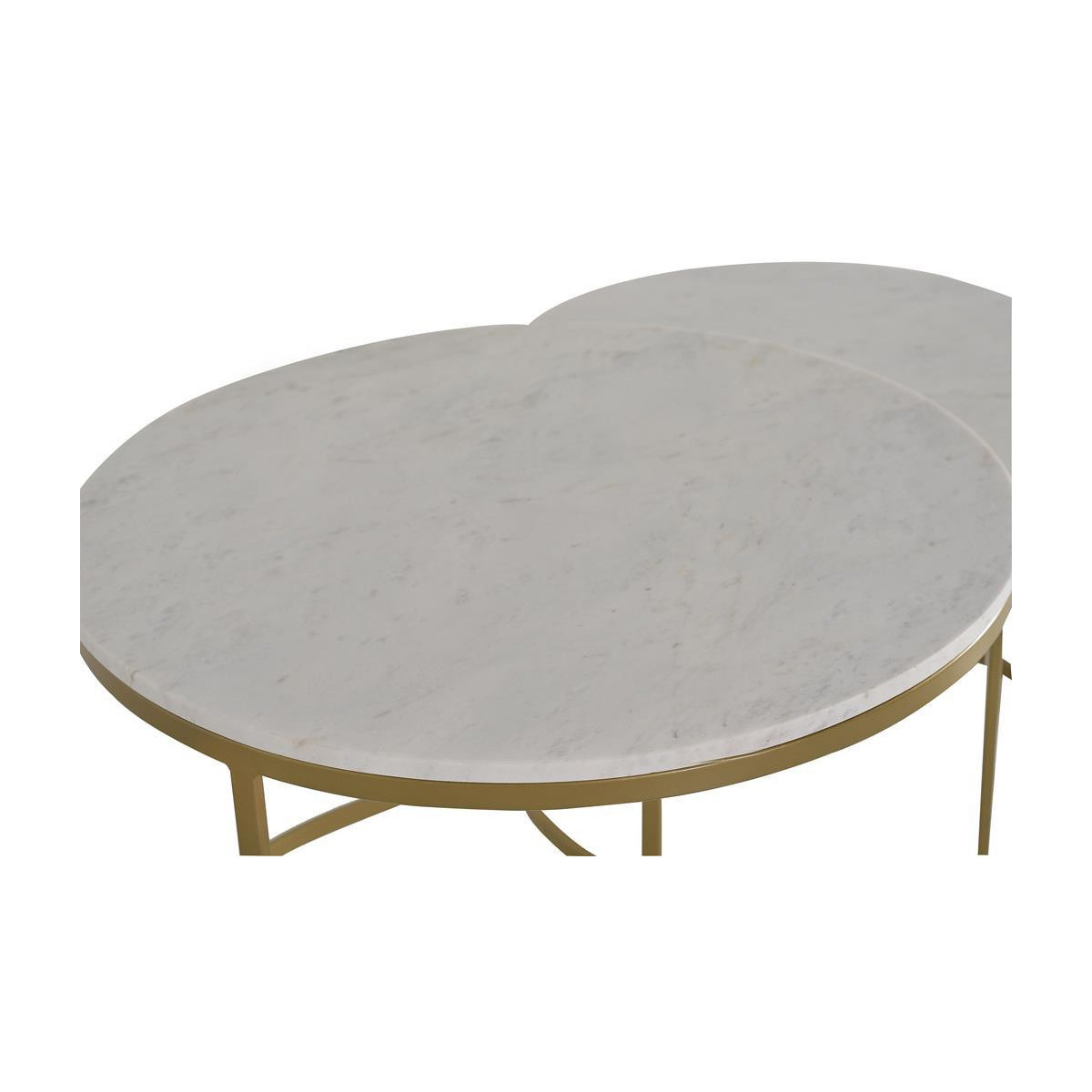 Lot de 2 tables basses marbre or, DECORATION D’AUTREFOIS