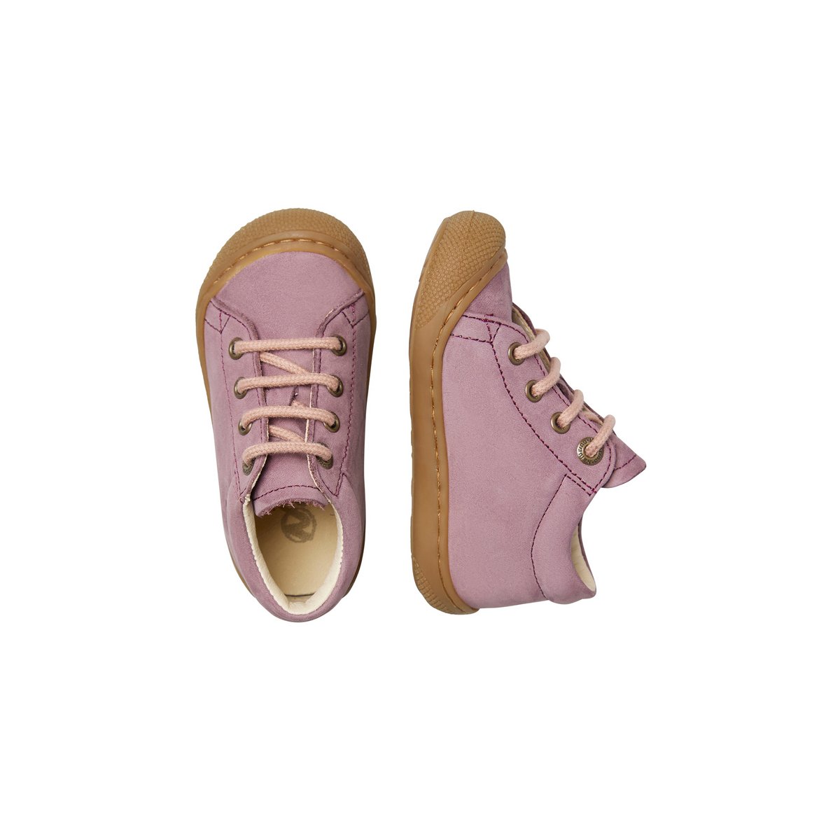 Chaussures premiers pas en suède COCOON prune, NATURINO