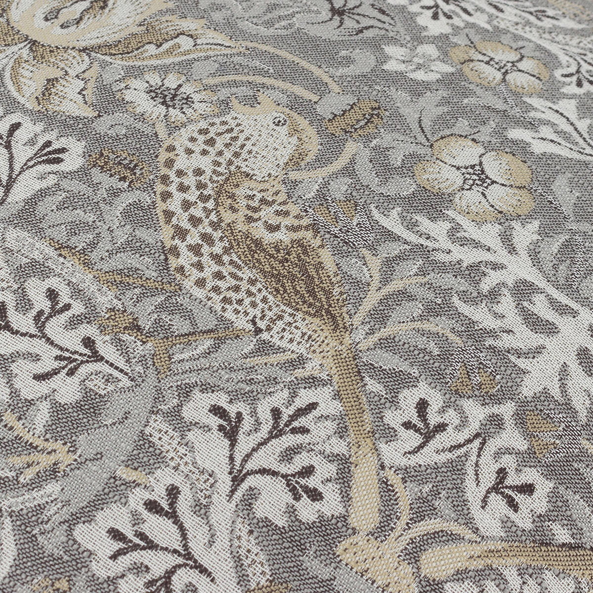 Strawberry Thief Jacquard Piped Feather Filled Cushion gold, MORRIS & CO.