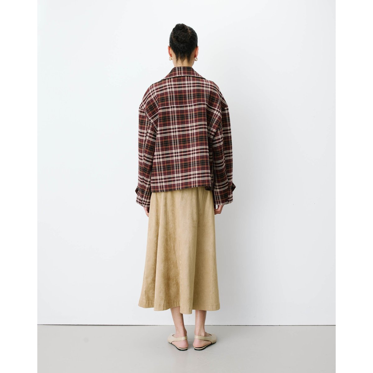 Manteau oversize croisé à carreaux cherry Ayme cherry, GRACE & MILA