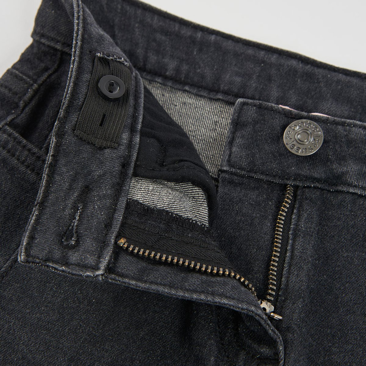 Jupe en denim avec poches noir, BOBOLI