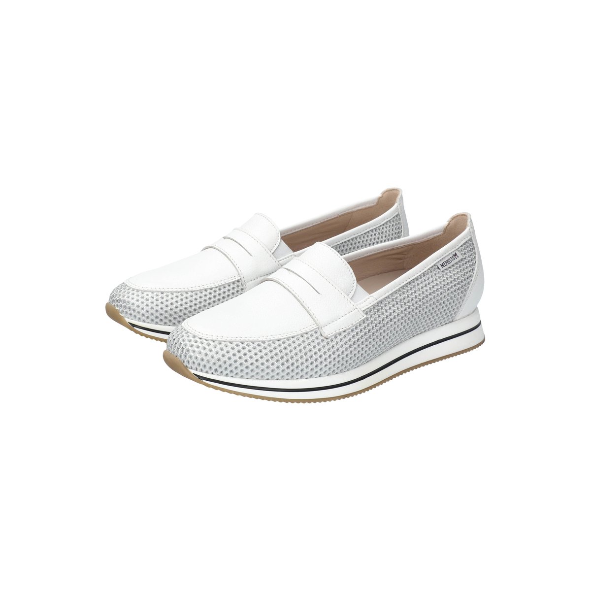 Baskets en cuir LYA gris argent 5142, MEPHISTO