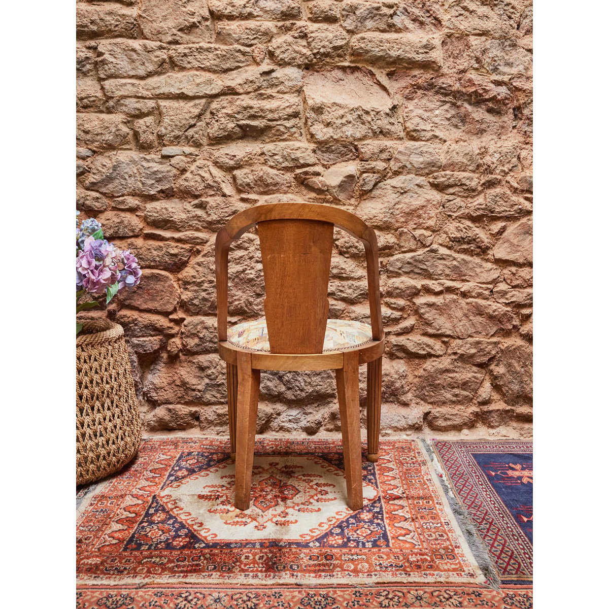 Lot de 4 chaises Art déco Claude N°1333 - Bon état bois foncé, DEBONGOUT