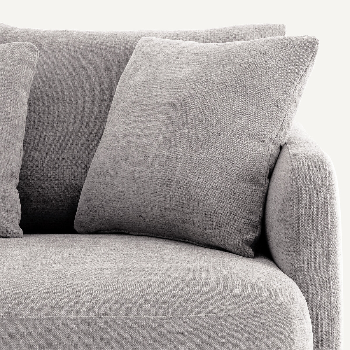 Demi-canapé 3 places en polyester coton, MODERNISTE gris clair, EMMANUEL GALLINA X AM.PM