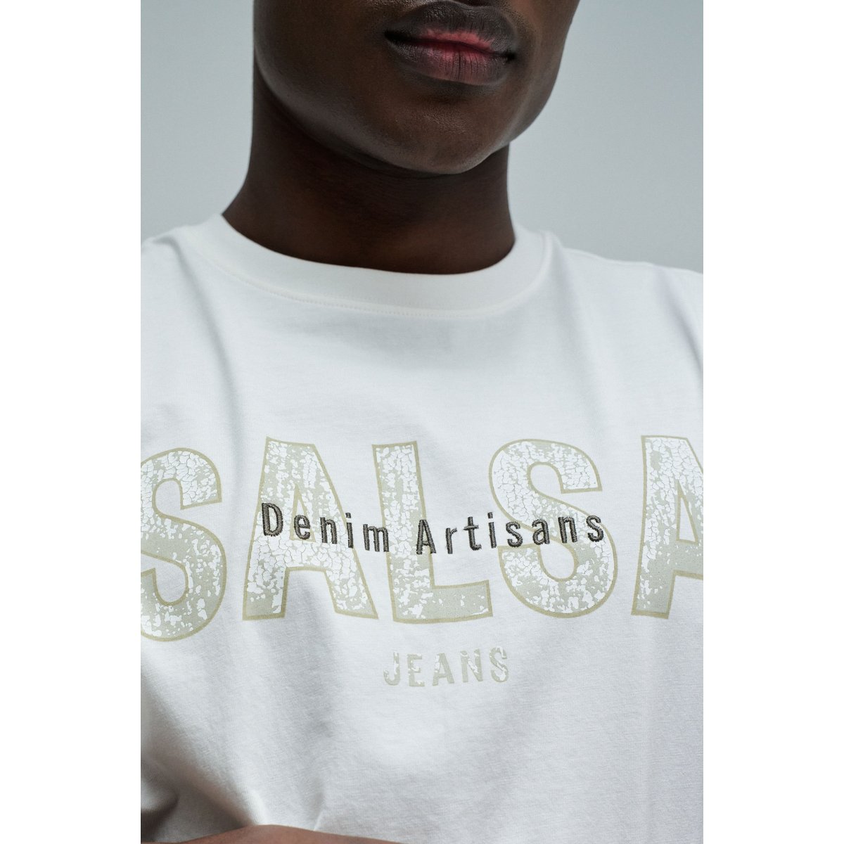T-SHIRT AVEC BRANDING beige, SALSA JEANS
