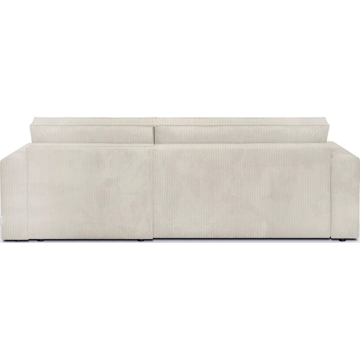Canapé d'angle convertible 4 places en velours côtelé - LIVIA beige, HOMIFAB