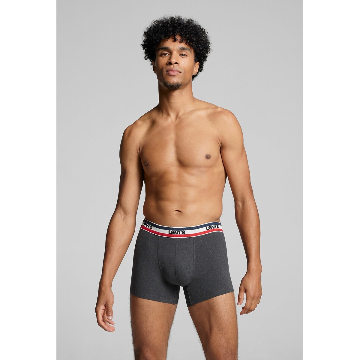 Lot de 2 boxers unis logo sportswear noir + rouge, LEVI'S
