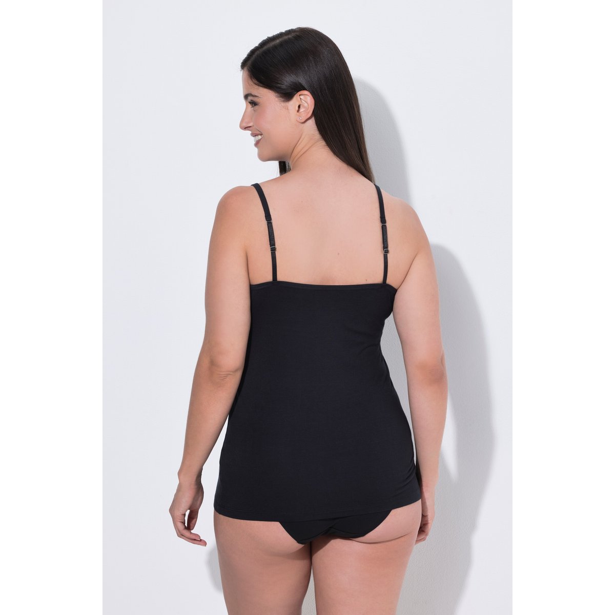 Caraco avec dentelle, coupe Slim Fit noir, ULLA POPKEN