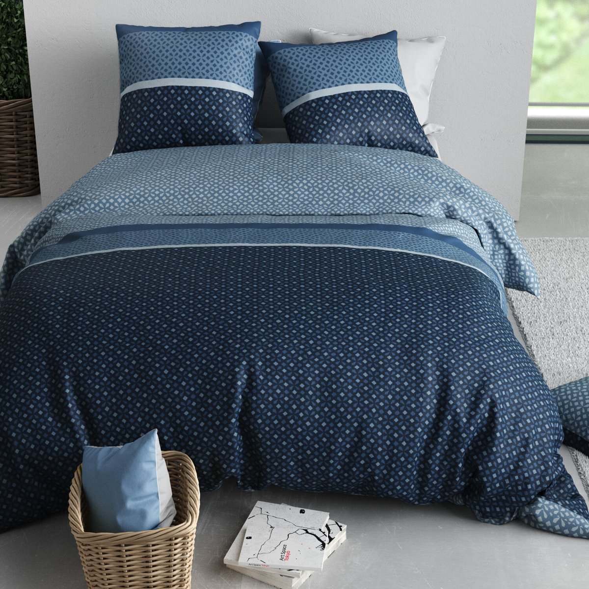 Parure housse de couette en microfibre imprimée, Rosie imprime, C DESIGN HOME TEXTILE