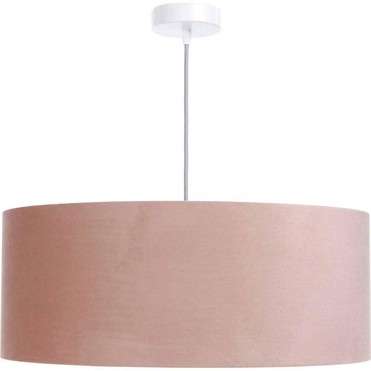Suspension en velours forme ronde Jasmin bebe rose poudré et gris clair, BPS KONCEPT