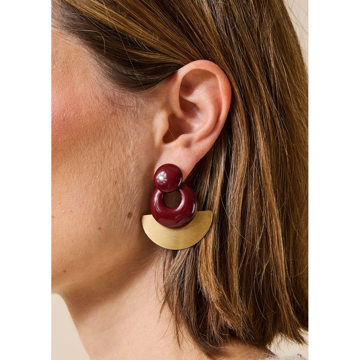 Boucles d'oreilles géométriques fox, LA FEE MARABOUTEE